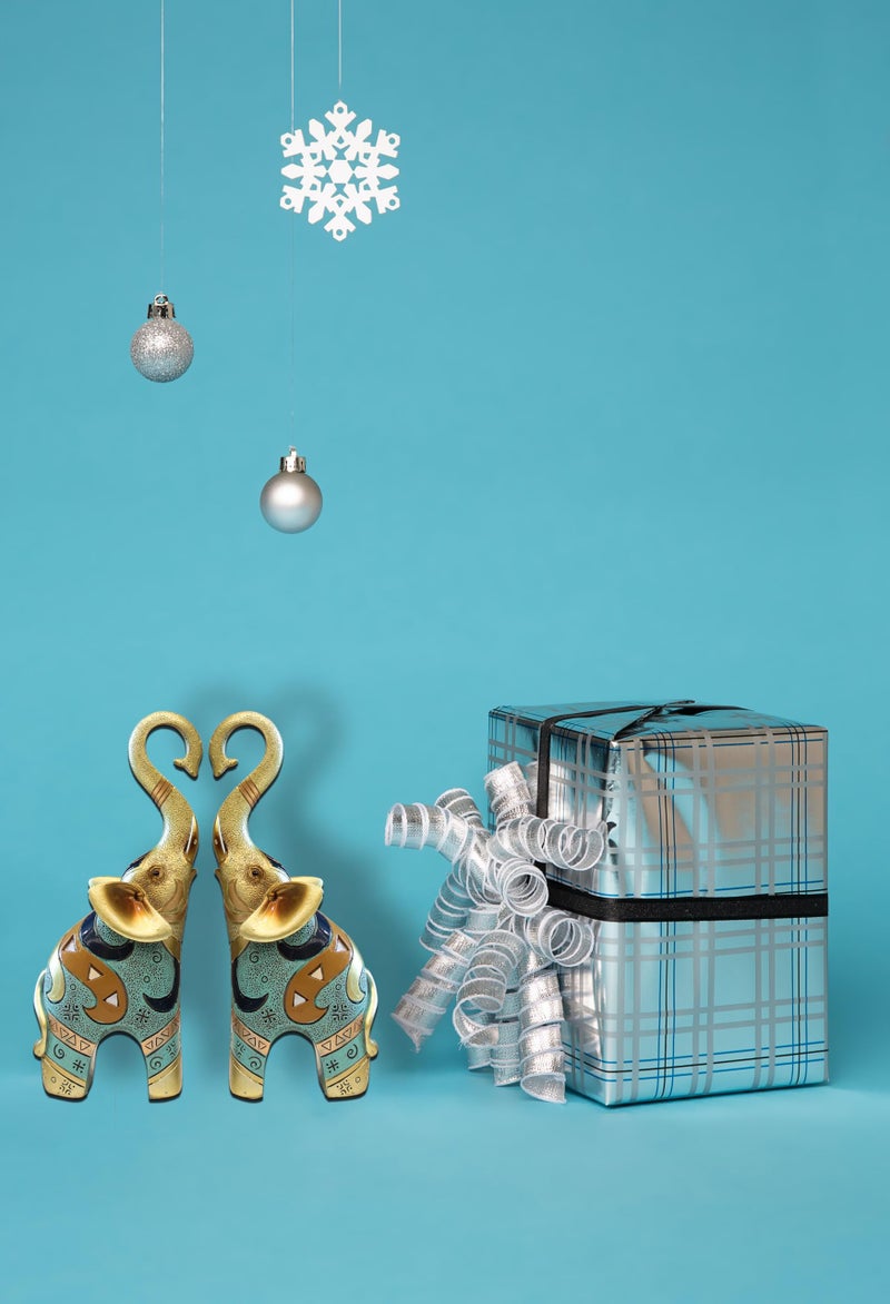 sugutee Good Luck Elephant Decor for Home, Small Elephant Figurines and Statues (2 Pcs Medium) - Image 5